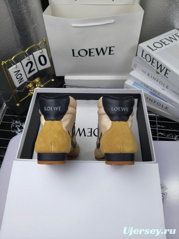 LOEWE High-Top German Training Sneakers Retro Fashion Casual White Shoes - LY00330