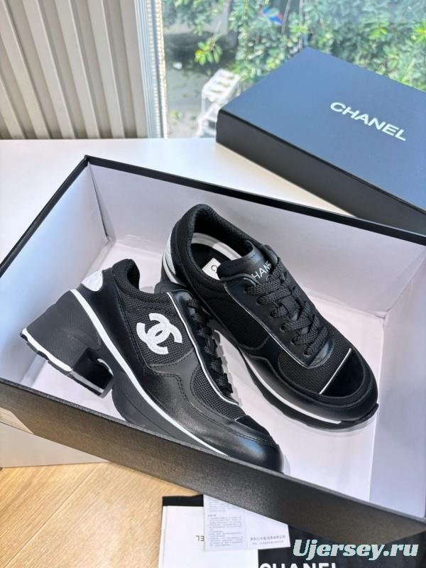 Chanel 2025 SS New Arrival High-Heel Two-Tone Casual Sneakers - KFY00320