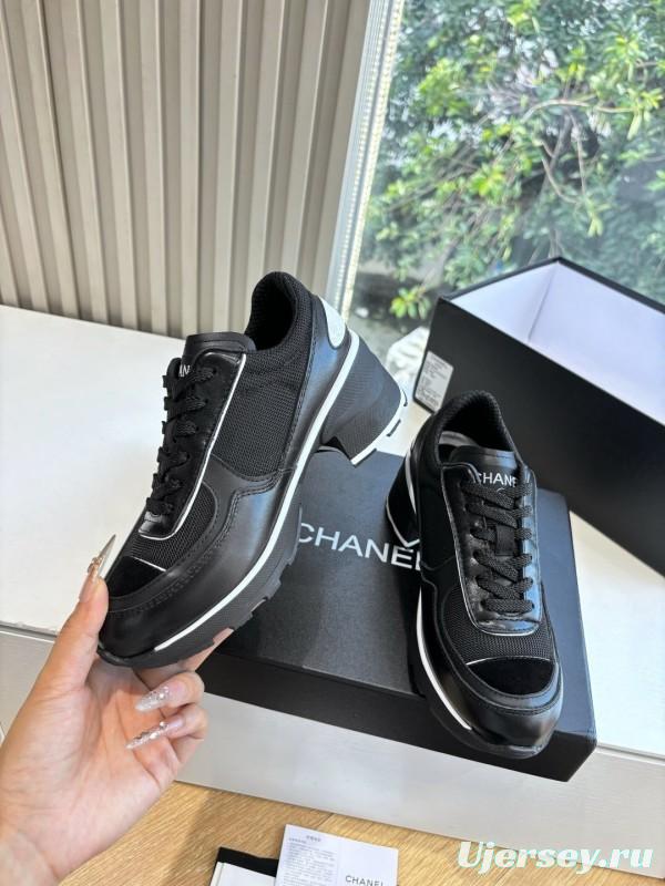 Chanel 2025 SS New Arrival High-Heel Two-Tone Casual Sneakers - KFY00320
