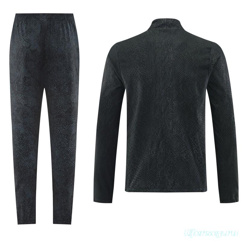 25/26 Barcelona Black S-3XL Half Zipper Jacket+Long Pants