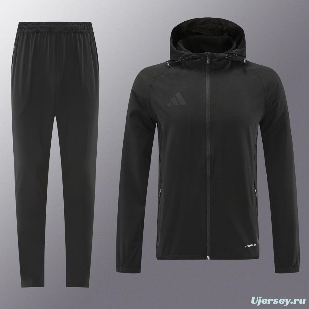 2025 Adidas Black Half Zipper Jacket+Long Pants S-2XL