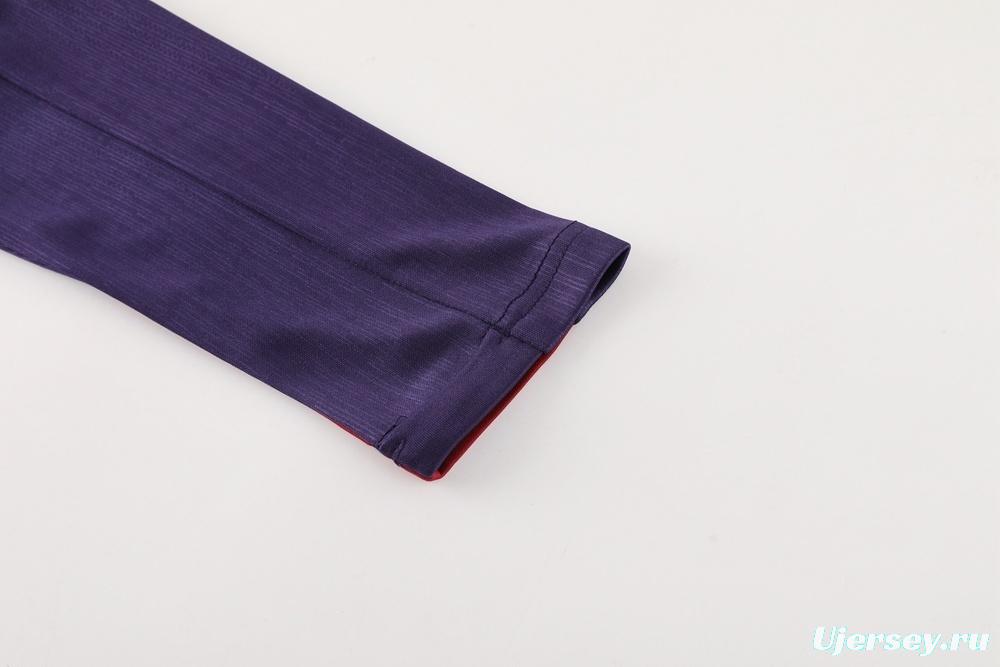 2025 England Purple Half Zipper Jacket+Long Pants