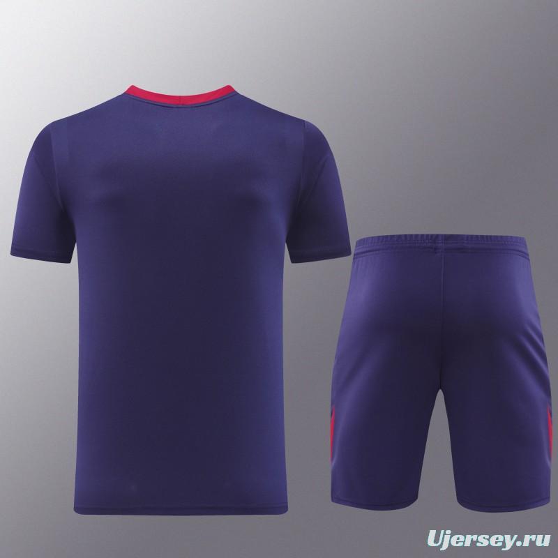 2025 England Purple Short Sleeve+Soccer Shorts
