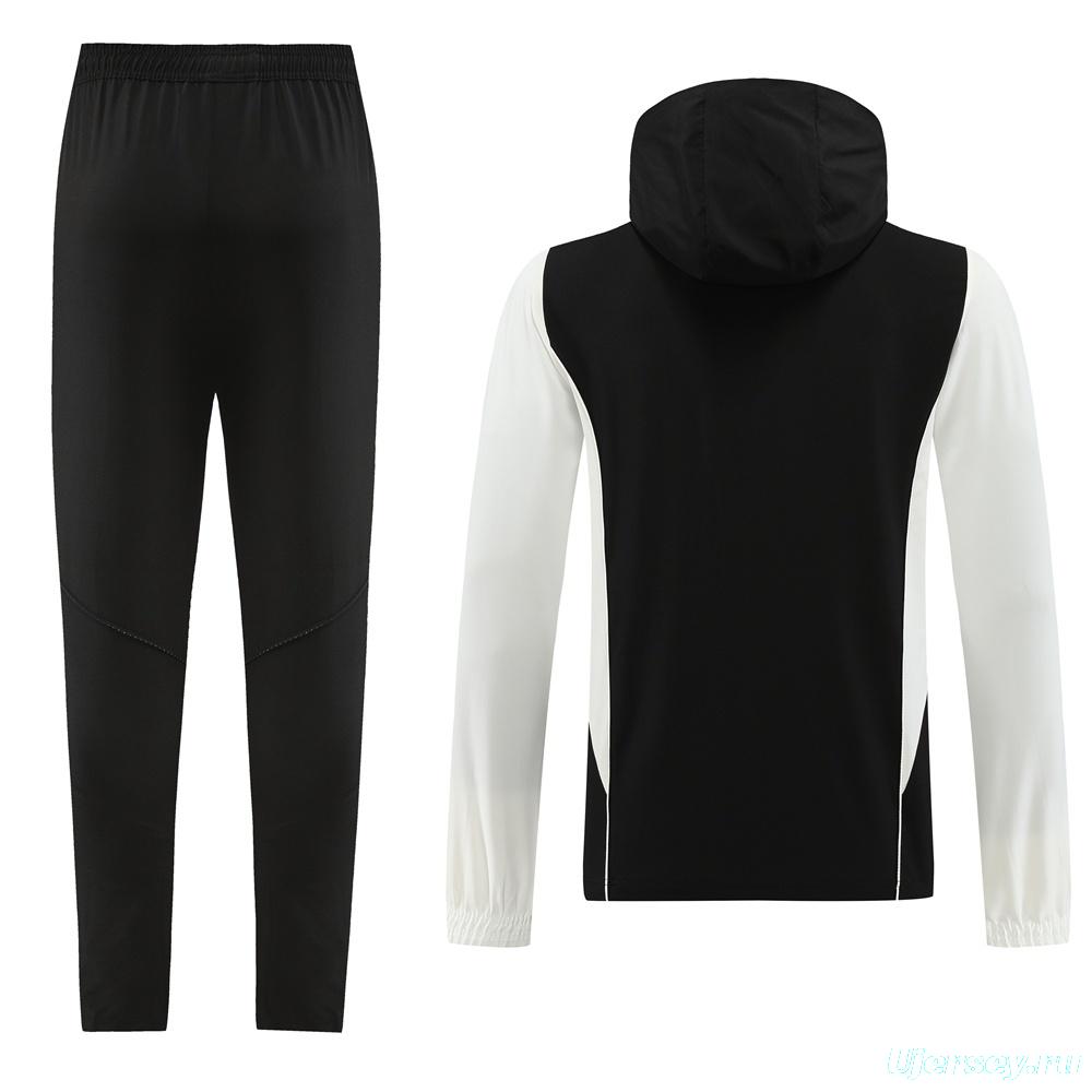 2025 Adidas Black White Half Zipper Jacket+Long Pants S-2XL