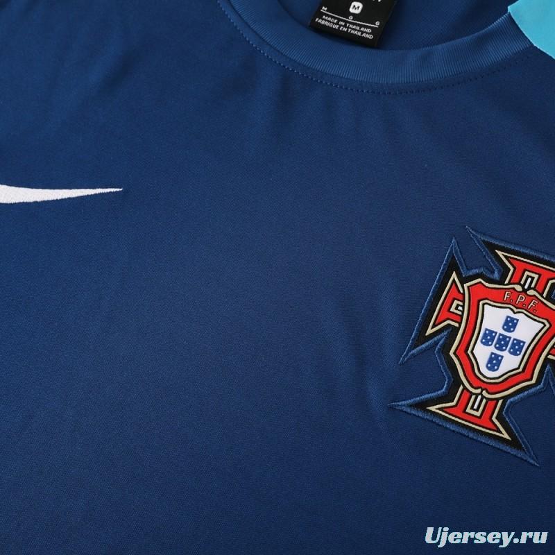 2025 Portugal Royal Blue Short Sleeve+Soccer Shorts