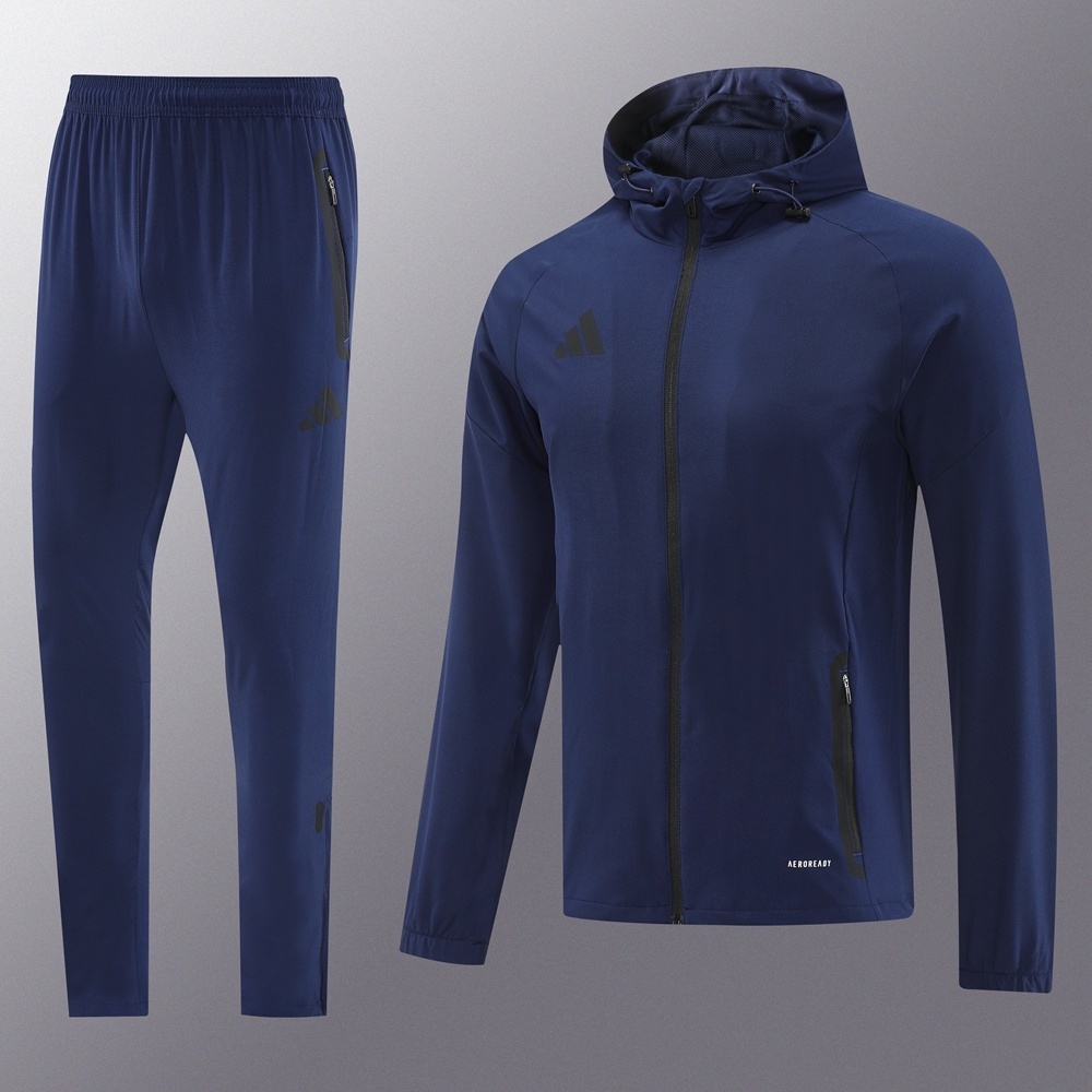 2025 Adidas Royal Blue Half Zipper Jacket+Long Pants S-2XL