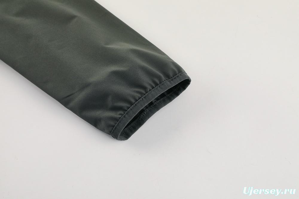 25/26 Real Madrid Light Green Half Zipper Jacket+Long Pants S-3XL