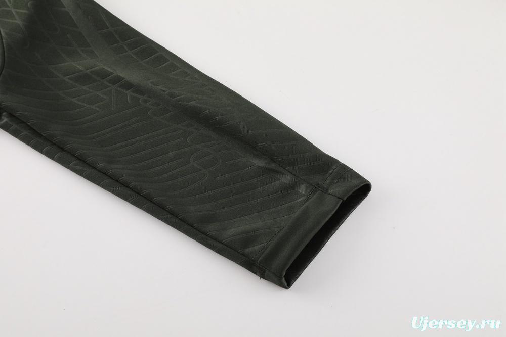 23/24 Barcelona Dark Green S-2XL Half Zipper Jacket+Long Pants