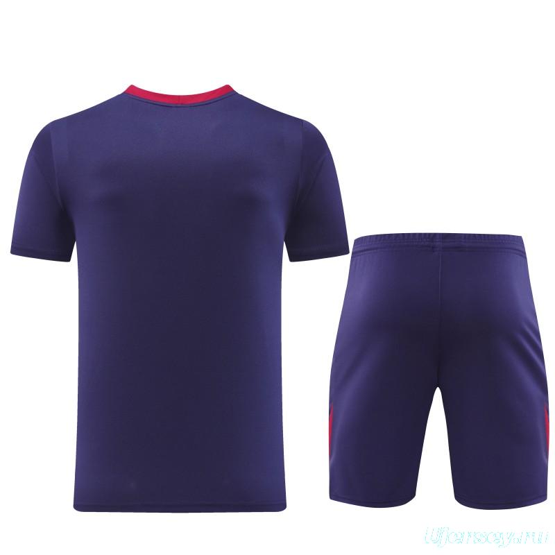 2025 England Purple Short Sleeve+Soccer Shorts