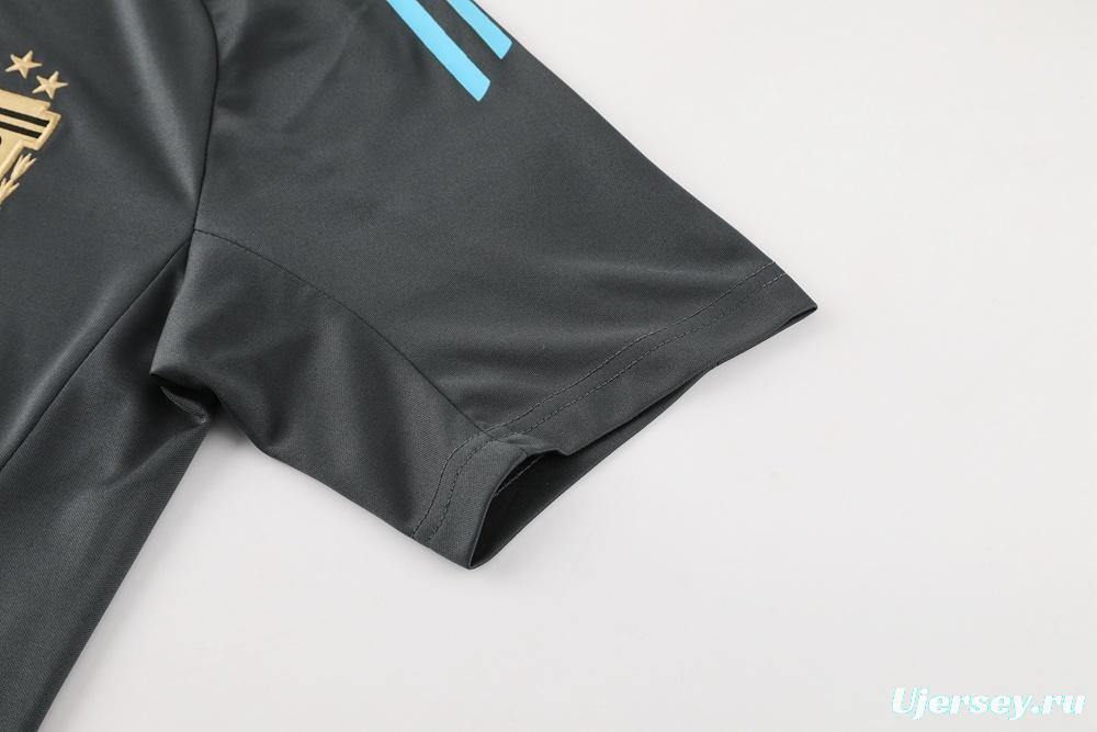 2025 Argentina Dark Gray Short Sleeve+Soccer Shorts