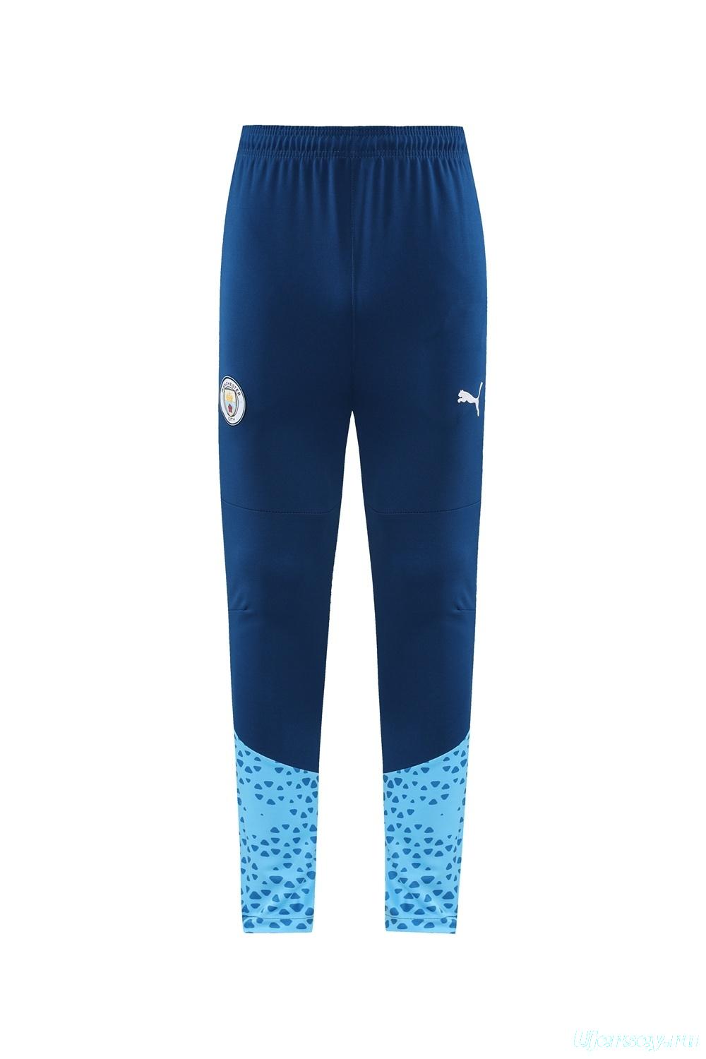 25/26  Manchester City Sky Blue Half Zipper Jacket+Long Pants