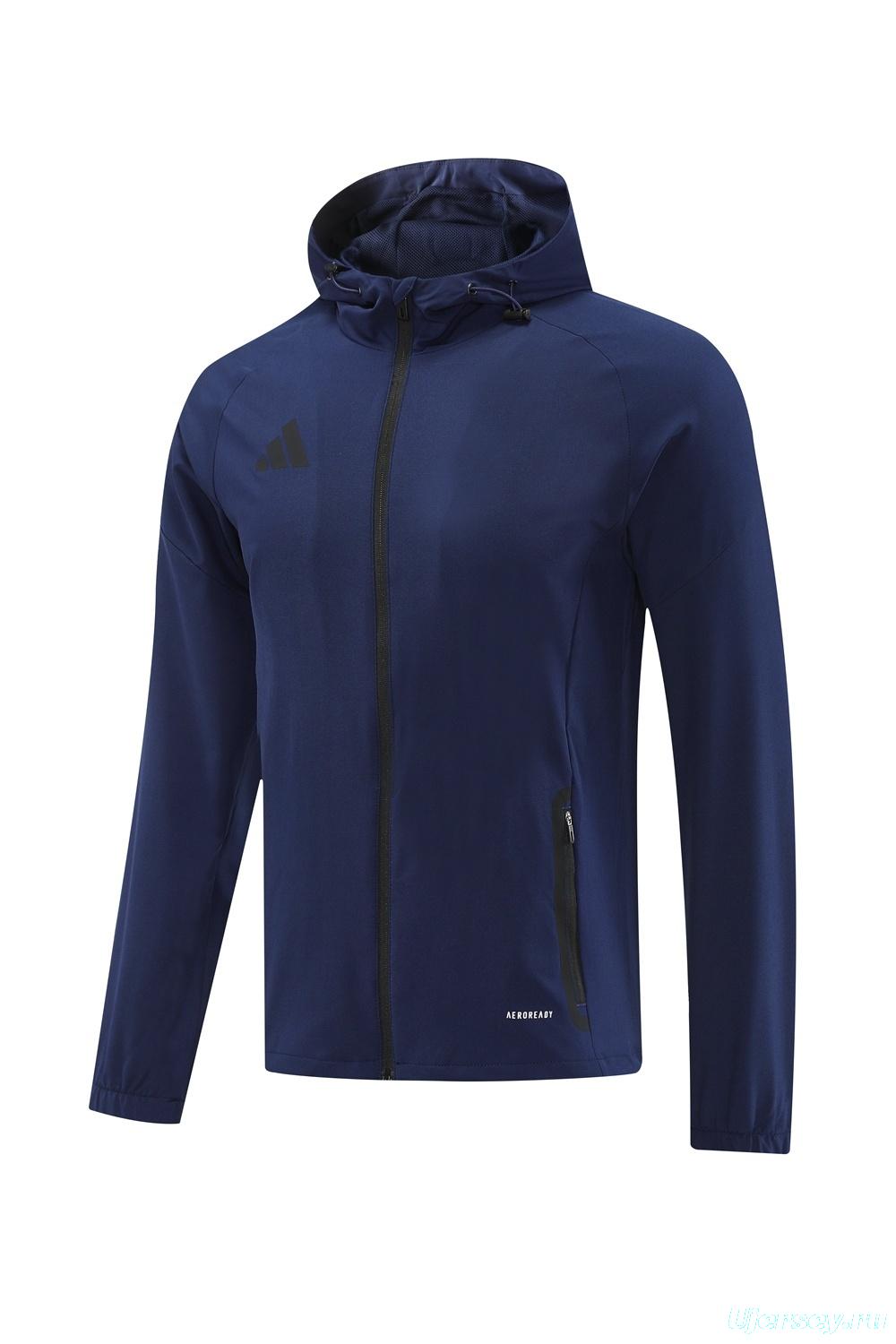 2025 Adidas Royal Blue Half Zipper Jacket+Long Pants S-2XL