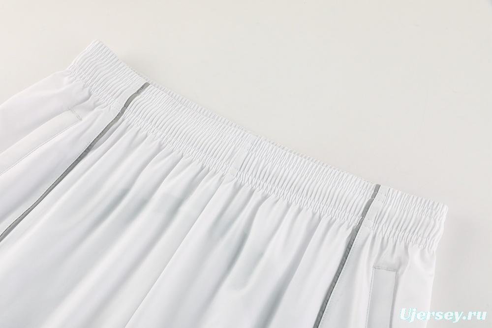 25/26 Real Madrid White Half Zipper Jacket+Long Pants S-3XL