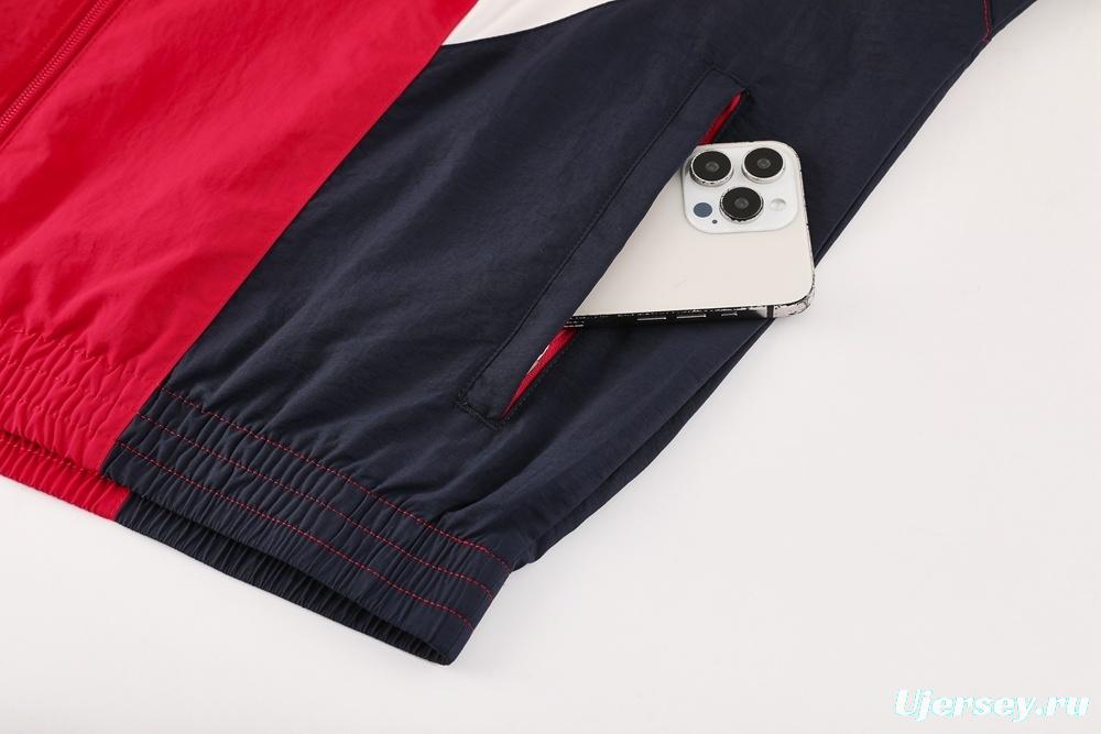 25/26 Arsenal Red Half Zipper Jacket+Long Pants S-3XL