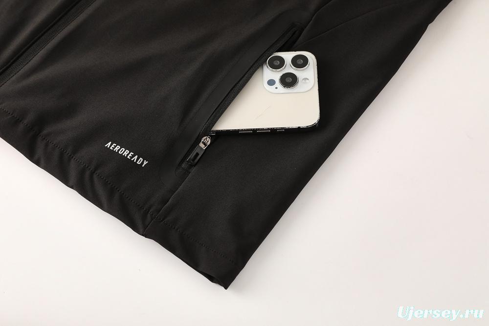 2025 Adidas Black Half Zipper Jacket+Long Pants S-2XL