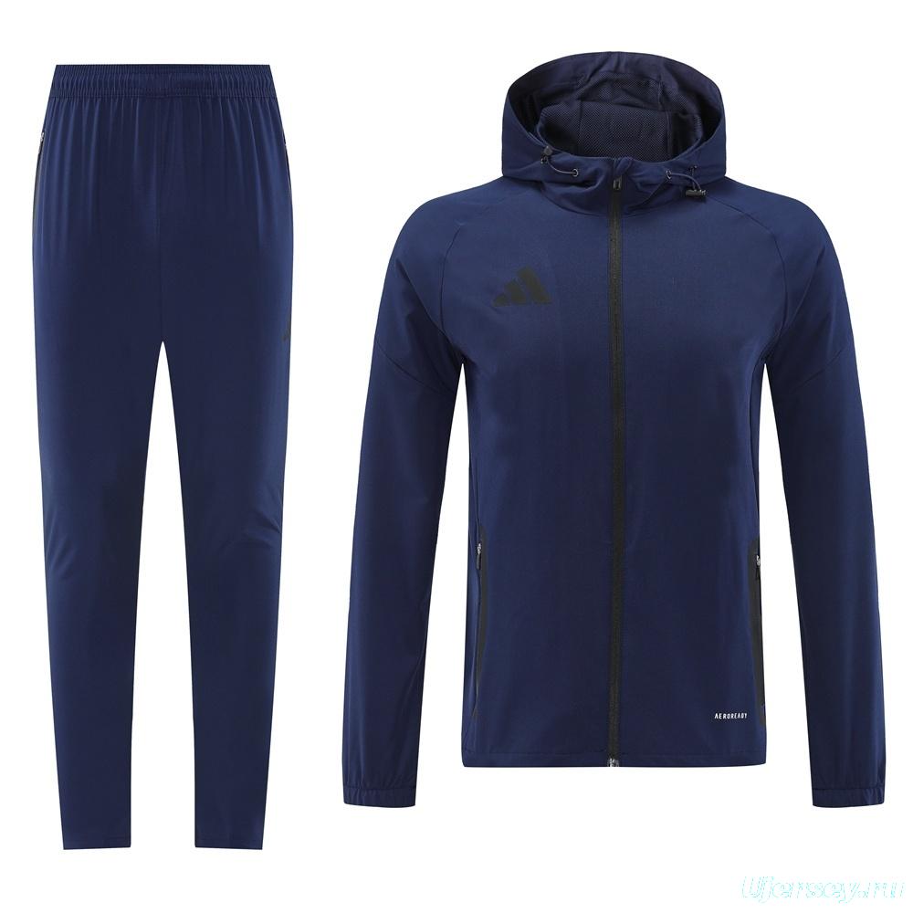 2025 Adidas Royal Blue Half Zipper Jacket+Long Pants S-2XL