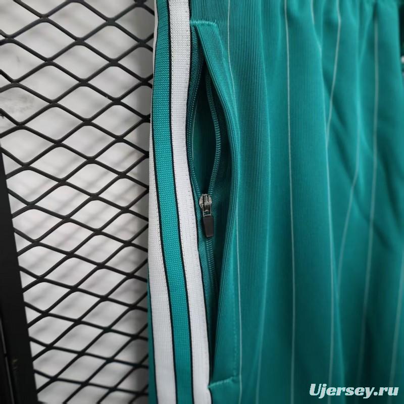 25/26 Liverpool Adidas Original Green with Teal Pinstripes Shorts