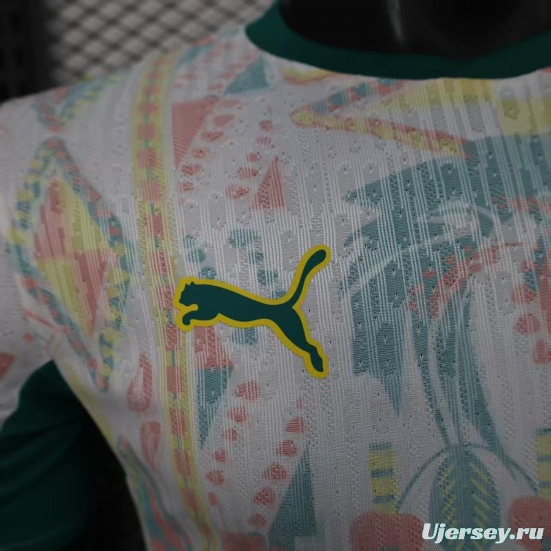 25/26 Player Version  Senegal Away White with African Traditional Pattern Jersey