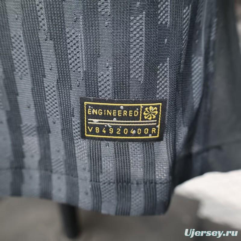 25/26 Player Version  Paris Saint-Germain Away Dark Grey with Vertical Stripe Pattern Jersey