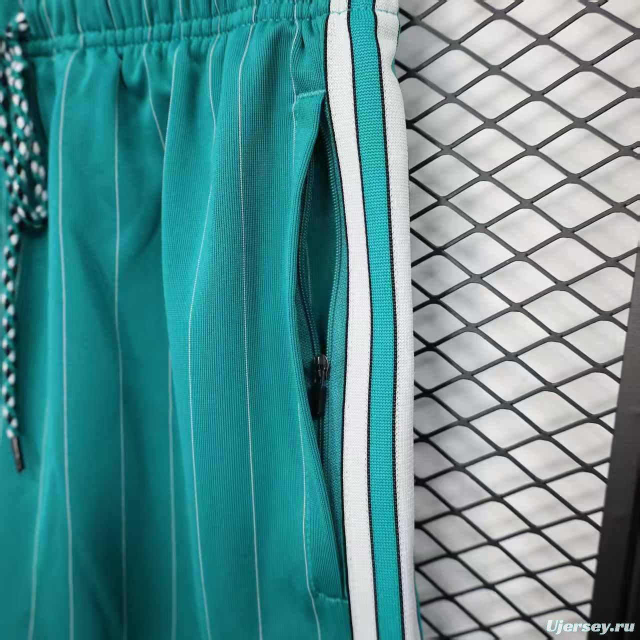 25/26 Liverpool Adidas Original Green with Teal Pinstripes Shorts