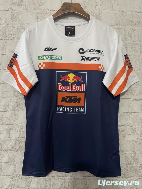 2025 F1 Red Bull KTM Racing Team Navy and White with Orange Stripes Jersey