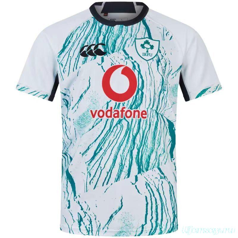 2025 Ireland White with Teal Water Pattern Third Jersey