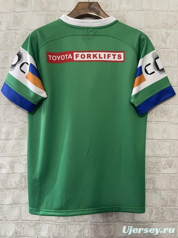 25/26 Canberra Raiders Green with White, Blue and Gold Stripes Jersey
