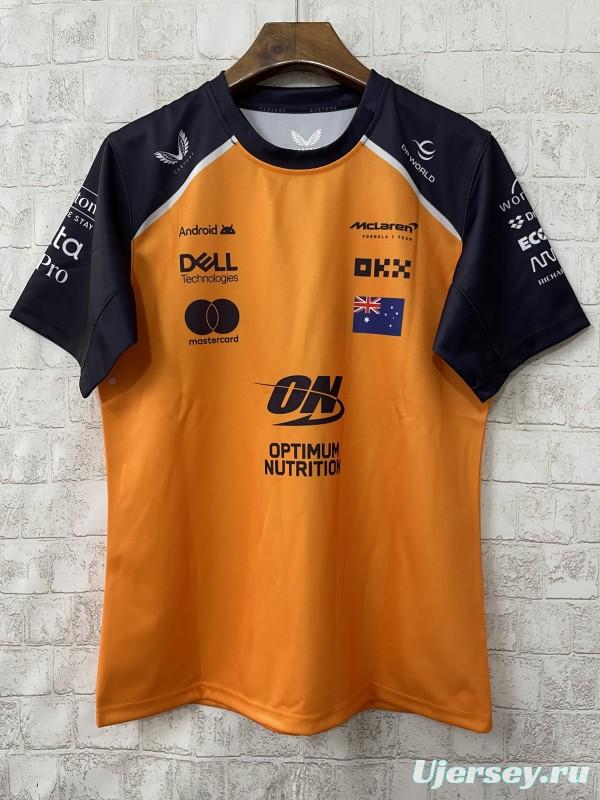 2026 F1 McLaren Racing Papaya Orange with Black Raglan Sleeves Jersey