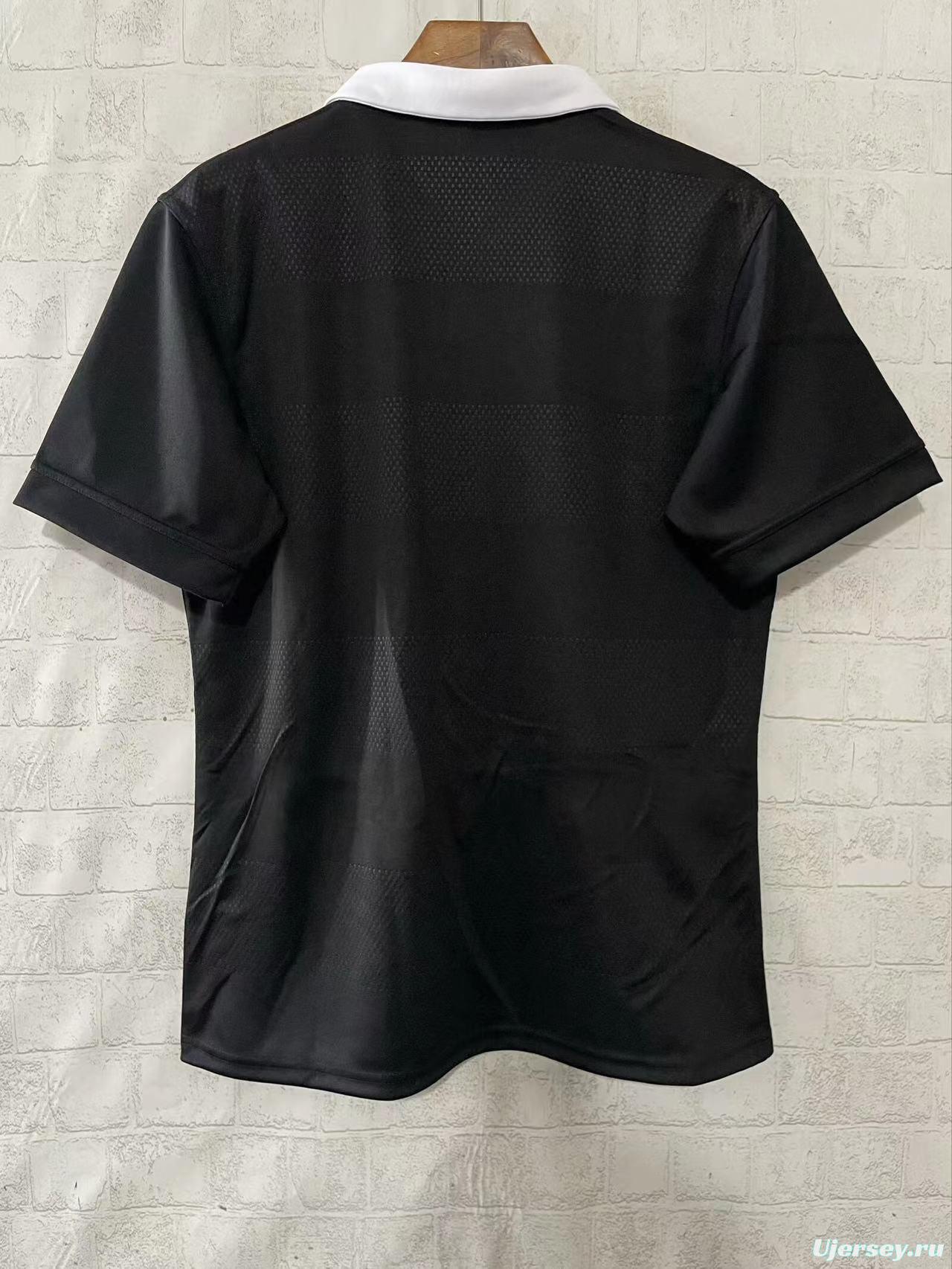 2026 New Zealand All Blacks Black with White Collar Jersey