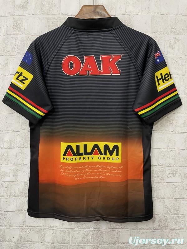 25/26 Penrith Panthers Black with ANZAC Commemoration Design Jersey