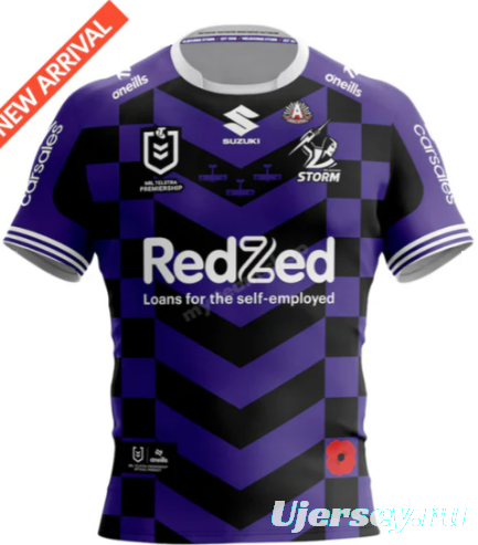 25/26 Melbourne Storm Purple with Black Checkered Chevrons Jersey