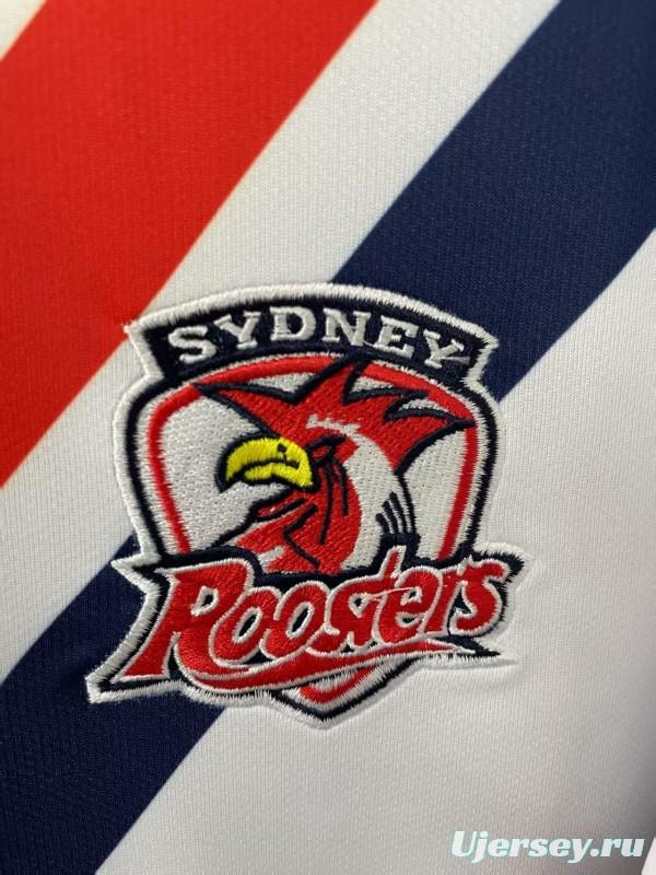 25/26 Sydney Roosters White with Navy and Red Chevron Jersey