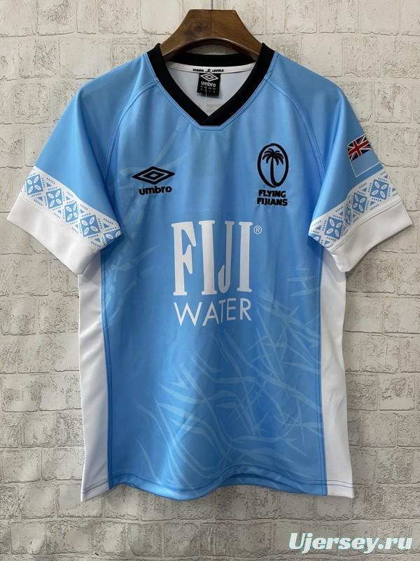 2026 Fiji Flying Fijians Sky Blue with Indigenous Patterns Jersey