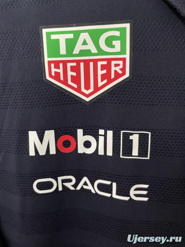 2026 F1 Oracle Red Bull Racing Navy with Red Stripes Polo Shirt