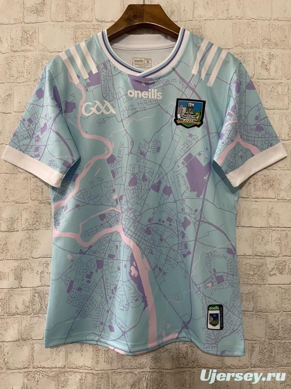 25/26 Limerick GAA Light Blue with Purple Map Design Away Jersey