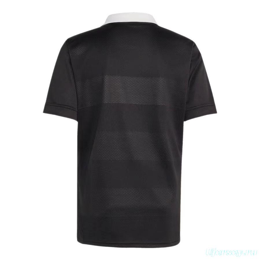 2026 New Zealand All Blacks Black with White Collar Jersey