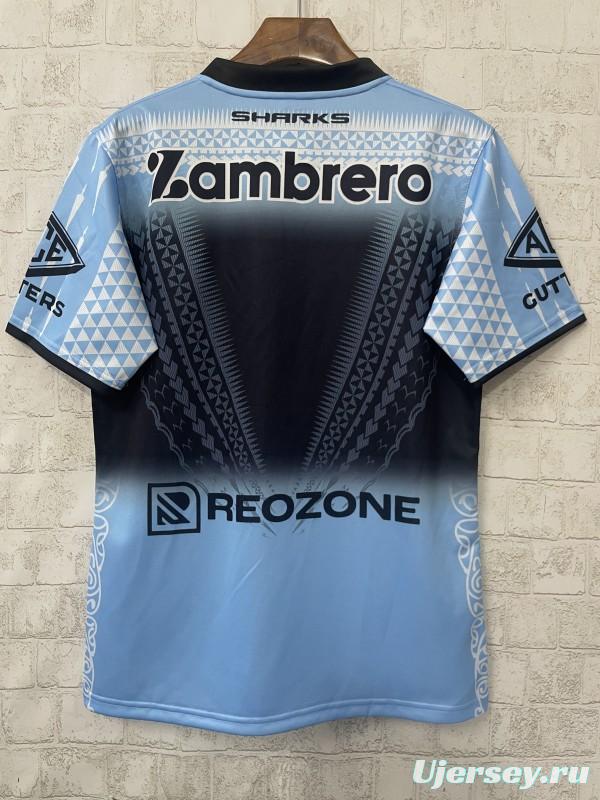 25/26 Cronulla-Sutherland Sharks Sky Blue with Indigenous Heritage Jersey