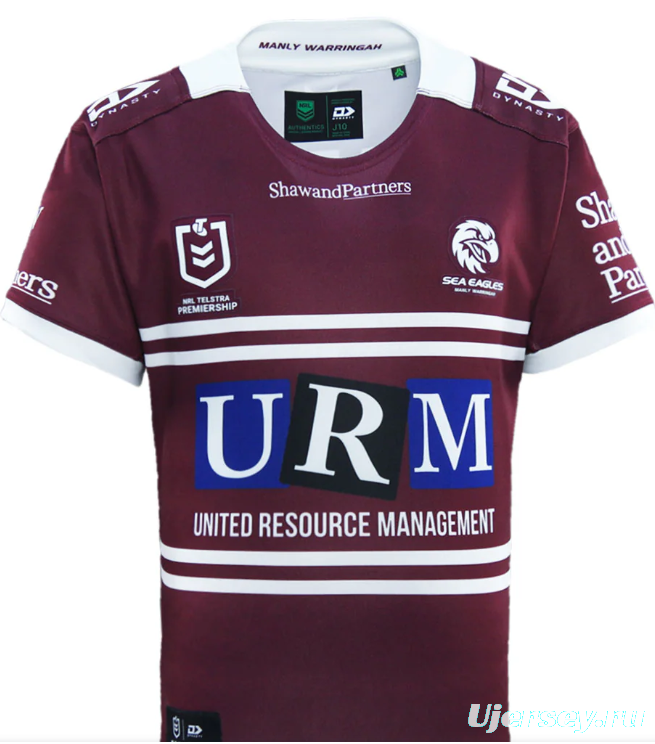 2025 Manly Warringah Sea Eagles Maroon with White Hoops Home Jersey