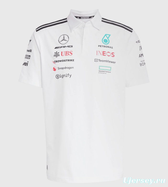 2026 F1 Mercedes-AMG Petronas F1 Team White Polo Shirt