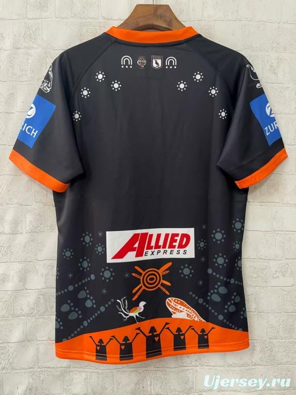 25/26 Wests Tigers Black with Indigenous Art Jersey