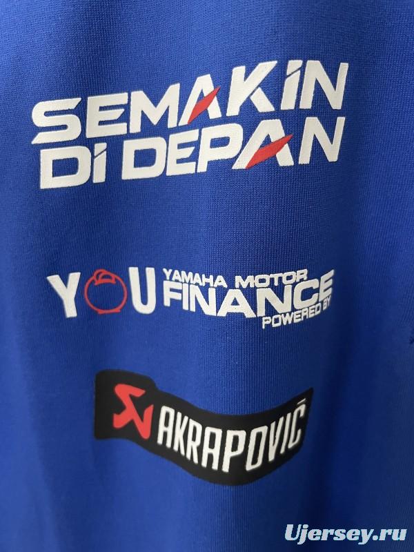 2025 F1 Yamaha Racing Team Blue and Navy Polo Jersey with Multiple Sponsors