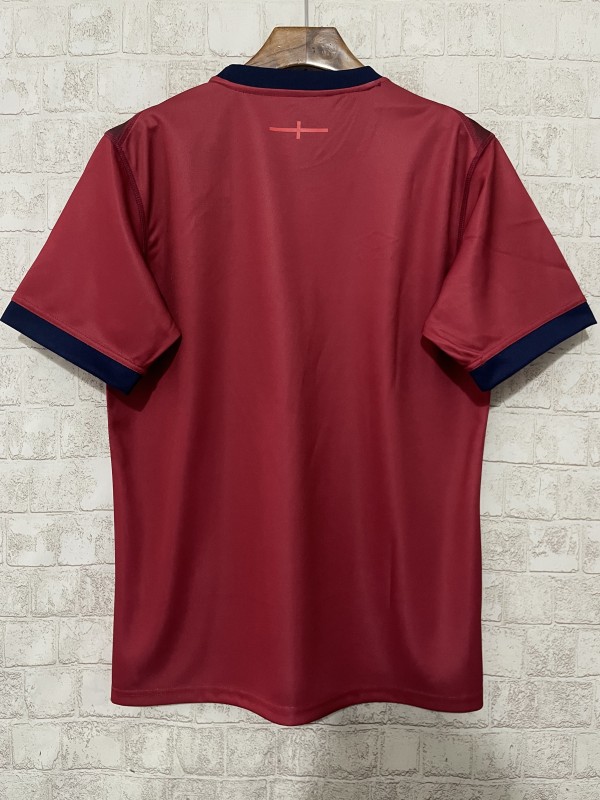 2026 England Burgundy with Geometric Pattern and Heritage Graphics Jersey