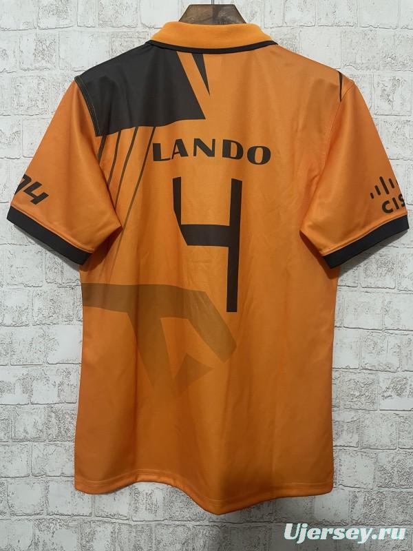 2024 F1  McLaren Racing Papaya Orange with Black Diagonal Stripe Motorsports Polo