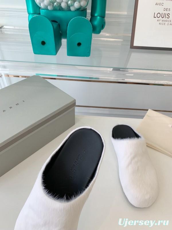 Marni 2025/SS Mule Shoes with Horsehair Design - LY00