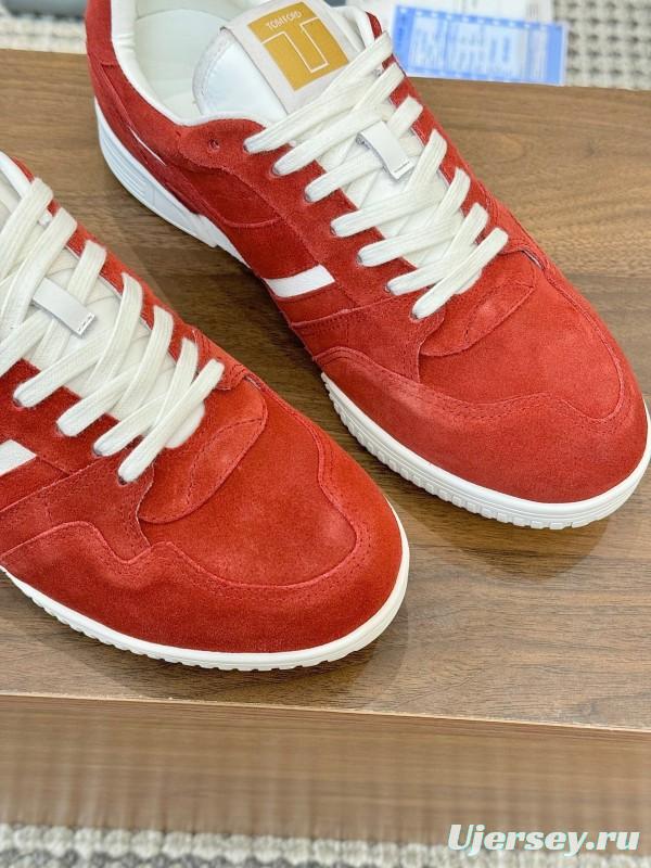 Tom Ford 2025 SS Casual Sneakers with Classic Color Blocking and Imported Leather Insole - AS00350