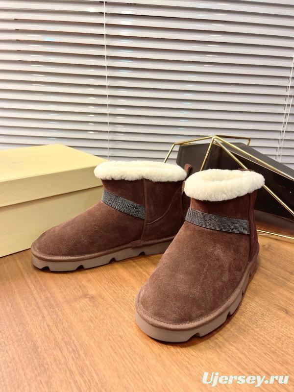 Brunello Cucinelli Winter New Snow Boots Sheepskin Bun Boots - AS00350
