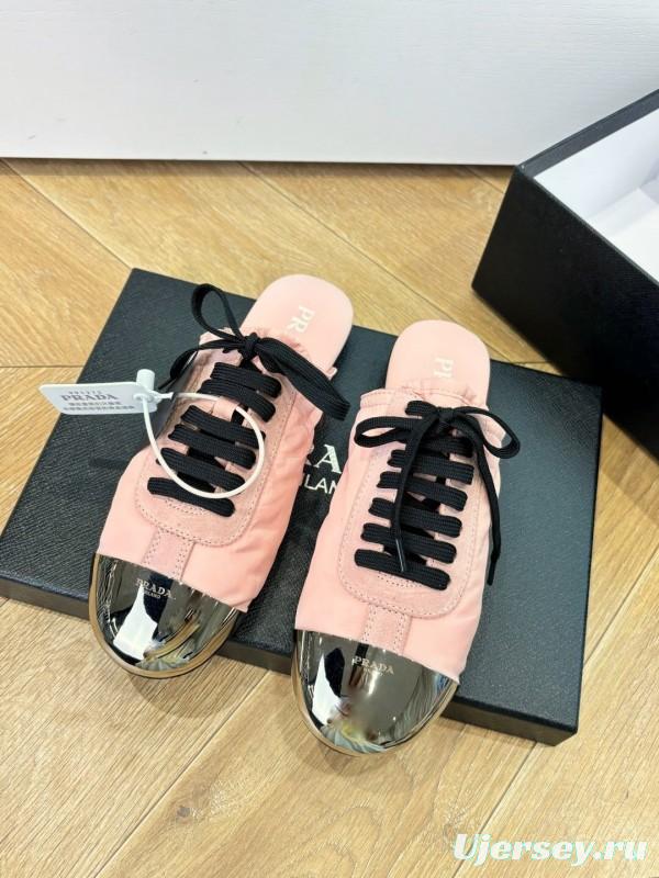 Prada 2025 SS Metal Toe Thin Sole Trainer Casual Shoes - LY00270