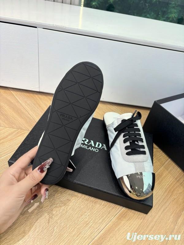Prada Metal Toe Thin Sole Trainer Casual Shoes - LY00270