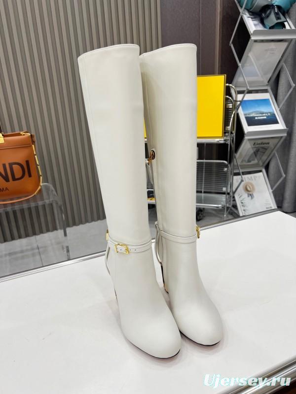 FENDI Delfina Round Toe Boots with FF Buckle - LY00520