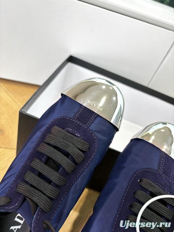 Prada Metal Toe Thin Sole Trainer Casual Shoes - LY00280